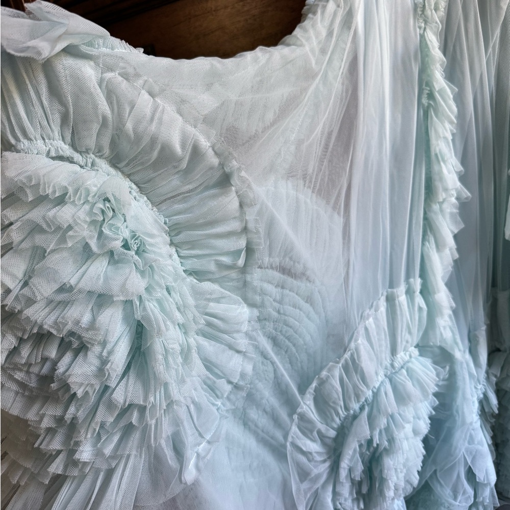 Dollcake teal Ruffled Tiered Sleeveless Gown - Picture 8 of 8